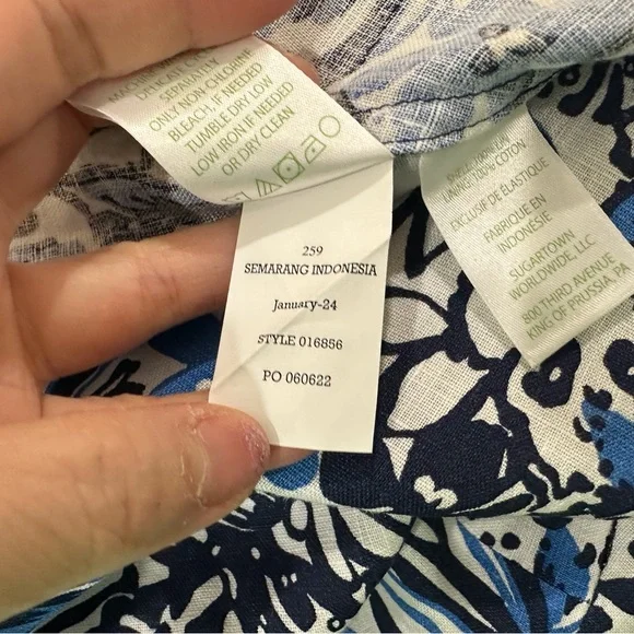 NWT Lilly Pulitzer Mylie Short Sleeve Linen Dress Low Tide Navy Pandarama Sz 4 - Picture 9 of 9